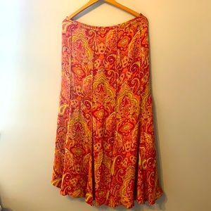 Talbots 100% silk paisley skirt, size 10